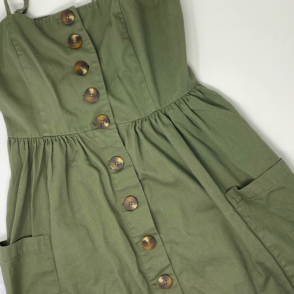 Green button down dress
